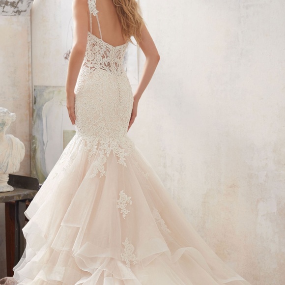 Mori Lee Marciela Ivory Champagne Wedding Dress - Picture 8 of 8